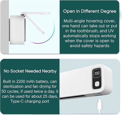 weiße Smart-Zahnbürste Desinfektionskoffer mit IPX7 wasserdicht und RoHS-Zertifizierung