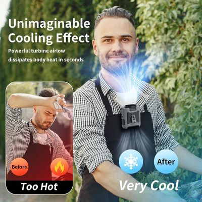 Socool-Ventilator 10000mAh Portable Notfall-Ventilator mit SOS-LED-Licht, Mini-Wiederaufladbarer Clip-Waist-Ventilator