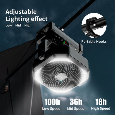 Socool-Ventilator 20000mAh Aufhängung Schreibtischventilator Fernbedienung mit LED-Licht wiederaufladbar