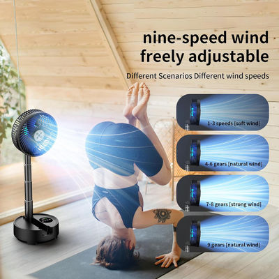 Socool-Ventilator 20000mAh Portabler Ventilator Verstellbarer Klapptischventilator Super leise 9 Geschwindigkeitsstufen Fernbedienung Innen- / Außencamping