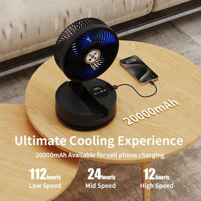 Socool Ventilator 20000mAh Super Wind Portable Ventilator Fernbedienung Innen- und Außen Camping Ventilator Streckventilator Einstellung 9. Geschwindigkeit 8h Timing USB Notstromversorgung Klappventilator