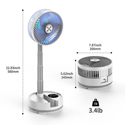 Socool-Ventilator 20000mAh 9-Geschwindigkeit Farbbildschirm 8h Timing Klappventilator USB Notstromversorgung Aufladen Typ-C LED-Verstellbarer Tischventilator