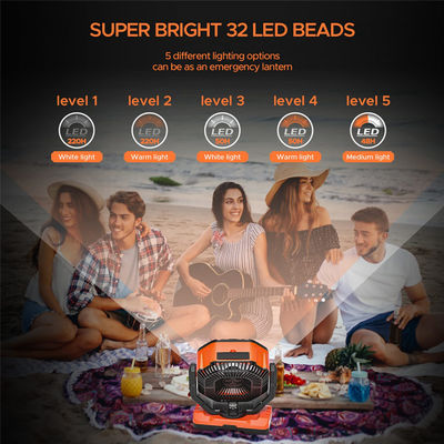 Socool-Ventilator 40000mAh 5 Geschwindigkeiten Portable Camping-Ventilator Ebenen Wiederaufladbare Ventilator mit ABS-Körper Silikonjacke Mangan-Stahl Haken und Halterung