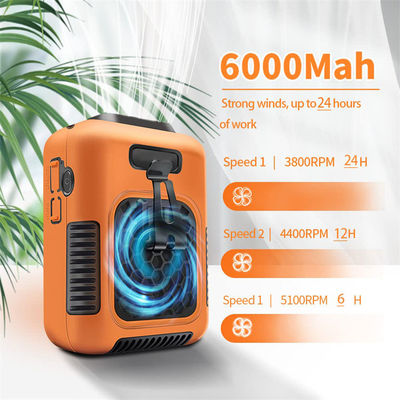 Socool-Ventilator 6000mAh Vielseitiger persönlicher Ventilator Features LED-Licht und multifunktionaler Taillenventilator