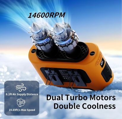 Socool-Ventilator 14500mAh Clip-Taille-Ventilator Orange Schwarz verstellbarer mobiler Ventilator Typ-C Stromquelle für tragbare Kühllösung Außenstativventilator